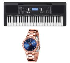 Kit Teclado Yamaha Arranjador PSR E373 e Relógio Dk11157-5 Kit Teclado Yamaha Arranjador PSR E373 e Relógio Dk11157-5