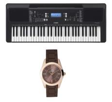 Kit Teclado Yamaha Arranjador PSR E373 e Relógio Dk11182-5 Kit Teclado Yamaha Arranjador PSR E373 e Relógio Dk11182-5