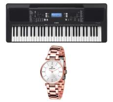 Kit Teclado Yamaha Arranjador PSR E373 e Relógio Dk11193-3 Kit Teclado Yamaha Arranjador PSR E373 e Relógio Dk11193-3