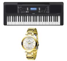 Kit Teclado Yamaha Arranjador PSR E373 e Relógio Dk11214-1 Kit Teclado Yamaha Arranjador PSR E373 e Relógio Dk11214-1