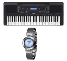 Kit Teclado Yamaha Arranjador PSR E373 e Relógio Dk11216 Kit Teclado Yamaha Arranjador PSR E373 e Relógio Dk11216