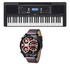 Kit Teclado Yamaha Arranjador PSR E373 e Relógio Dk11230-4 Kit Teclado Yamaha Arranjador PSR E373 e Relógio Dk11230-4
