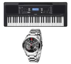 Kit Teclado Yamaha Arranjador PSR E373 e Relógio Dk11268-2 Kit Teclado Yamaha Arranjador PSR E373 e Relógio Dk11268-2