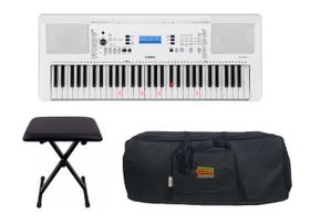 Kit Teclado Yamaha EZ-300 Branco com Banqueta e Capa