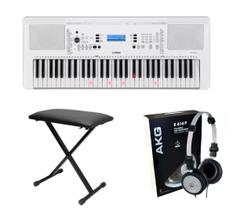 Kit Teclado Yamaha EZ-300 Branco com Banqueta e Fone K414