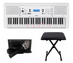 Kit Teclado Yamaha EZ-300 Branco com Banqueta e Microfone