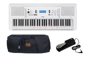 Kit Teclado Yamaha EZ-300 Branco com Capa e Pedal