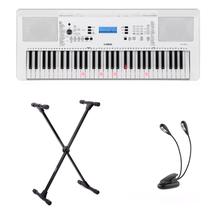 Kit Teclado Yamaha EZ-300 Branco com Suporte e Luminária