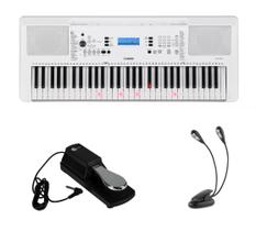 Kit Teclado Yamaha EZ-300 WH com Luminária e Pedal sustain