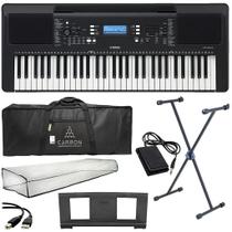 Kit Teclado Yamaha Psr-e373 Arranjador 61 Teclas Preto Tx02