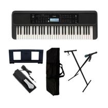 Kit Teclado Yamaha PSR E383 + Capa + Pedal + Suporte X Kit Teclado Yamaha PSR E383 + Capa + Pedal + Suporte X