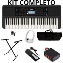 Kit Teclado Yamaha Psr e383 Capa Pedal Suporte X Kit Teclado Yamaha Psr e383 Capa Pedal Suporte X