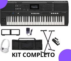 Kit Teclado Yamaha Psr E483 Modelo Novo Com Suporte E Pedal