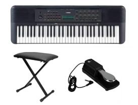 Kit Teclado Yamaha PSRE273 Portátil com Banqueta e Pedal