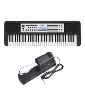 Kit Teclado Yamaha YPT-380 Portátil Preto + Pedal Sustein