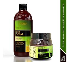 Kit Teia Caviar Three Therapy Pantovin Shampoo + Máscara 500g