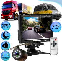 Kit Tela 7 Polegadas Camera De Ré Led Van Caminhao Onibus Nf