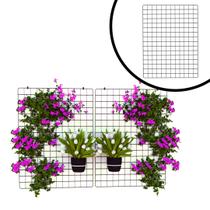 Kit Tela Aramada 60x80 Preto para Jardim Horta Vertical de Parede Kit Tela Aramada 60x80 Preto para Jardim Horta Vertical de Parede