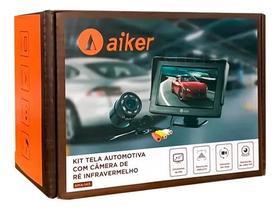 KIT TELA AUTOMOTIVA COM CÂMERA DE RE INFRAVERMELHO 12V AIKER AMA-143 - Monitor LCD 4.3” e Câmera com Visão Noturna