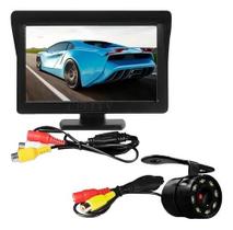 KIT TELA AUTOMOTIVA COM CÂMERA DE RE INFRAVERMELHO 12V AIKER AMA-143 - Monitor LCD 4.3” e Câmera com Visão Noturna