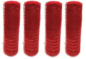 Kit Tela Decoração Natal Fita 25cmx5m Vermelha 4 Peças - Magizi Kit Tela Decoração Natal Fita 25cmx5m Vermelha 4 Peças - Magizi