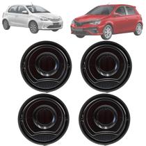 Kit Tela Difusor Saída Grade Ar Toyota Etios 2013 14 15 16 17 18 Até 2020 Preto