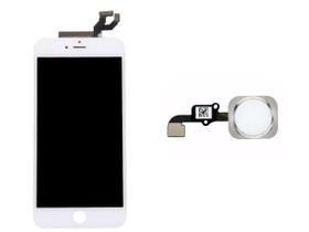 Kit Tela Display Lcd Touch Screen 6G Com Aro Cor: Branco Modelo : A1549 A1586 A1589 + Botão Home Branco/Prata