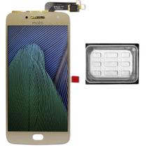 Kit Tela Display Lcd Touch Screen Moto G5 Plus Xt1683 Dourado + Campainha Alto Falante Auricular Moto G5 Plus