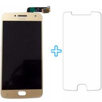 Kit Tela Display Lcd Touch Screen Motorola Moto G5 Plus Modelo: Xt1683 Cor: Dourado + Película de Vidro Moto G5 Plus