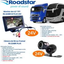 Kit Tela Monitor 4.3 Polegadas Lcd Imagem Colorida 24V Caminhão Ônibus + Câmera 24V - Roadstar