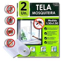 Kit Tela Mosquiteira Janela Anti-inseto Mosquito 2 unidades 130x150cm - HM