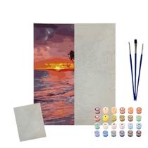 Kit Tela Numerada Para Pintura Sinoart 40X50Cm Por Do Sol Kit Tela Numerada Para Pintura Sinoart 40X50Cm Por Do Sol