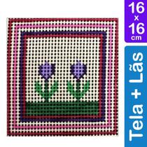 Kit Tela para Bordar 16x16 - 3206 Flores Kit Tela para Bordar 16x16 - 3206 Flores