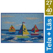 Kit Tela para Bordar 27x40 - 3904 Barcos Kit Tela para Bordar 27x40 - 3904 Barcos