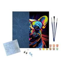 Kit Tela Pintura Numerada Sinoart 30X30cm Buldogue Style