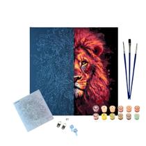 Kit Tela Pintura Numerada Sinoart 30X30cm Leão