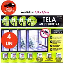 Kit Tela Protetora Mosqueteiro Para Janela Adaptável Contra Pernilongo Mosquito Insetos 1,30X1,50