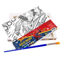 Kit Tela Riscada para Pintura Guache Homem Aranha 22 x 16cm - DAC