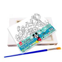 Kit Tela Riscada para Pintura Guache Mickey 22 x 16cm - DAC Kit Tela Riscada para Pintura Guache Mickey 22 x 16cm - DAC