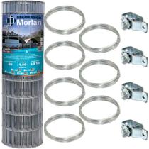 Kit Tela Soldada Morlan, Arames e Esticador - 1,20 X 25 Metros