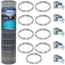 Kit Tela Soldada Morlan, Arames e Esticador - 1,50 X 25 Metros Kit Tela Soldada Morlan, Arames e Esticador - 1,50 X 25 Metros