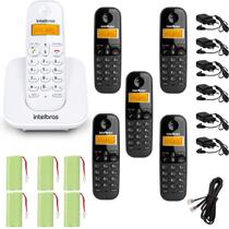 Kit Telefone S Fio Ts 3110 Branco Com 5 Ramal Preto Intelbras