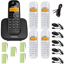 Kit Telefone S Fio Ts 3110 Preto Com 4 Ramal Branco Intelbras Homologação: 20121300160