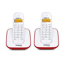 Kit Telefone Sem Fio + 1 Ramal Branco e Vermelho TS 3110 - Intelbras
