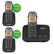 Kit Telefone Sem Fio 3 Aparelhos 2 Linhas TS 5150 Base e 2 Ramais TS 5121 Intelbras