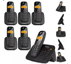 Kit Telefone Sem Fio Com 5 Ramal Loja Escritorio Consultorio