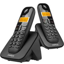 Kit Telefone Sem Fio Digital + Ramal TS 3112 Preto com Display Luminoso e Identificador de Chamadas