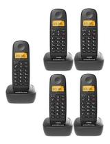 Kit Telefone Sem Fio INTELBRAS 2510 + 4 Ramais TS 2511 Preto