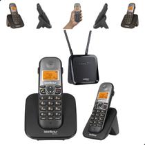Kit Telefone Sem Fio Intelbras TS 5120 + Ramal TS 5121 com Bina Viva Voz para Chip 4G Celular Kit Telefone Sem Fio Intelbras TS 5120 + Ramal TS 5121 com Bina Viva Voz para Chip 4G Celular