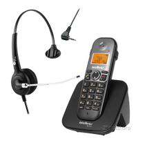 Kit Telefone Sem Fio Intelbras TS5120 + Fone Headset P1 TopUSE Mono Auricular FP360